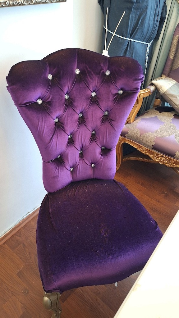 Barok Menekşe Kadife Yemek Odası - 11