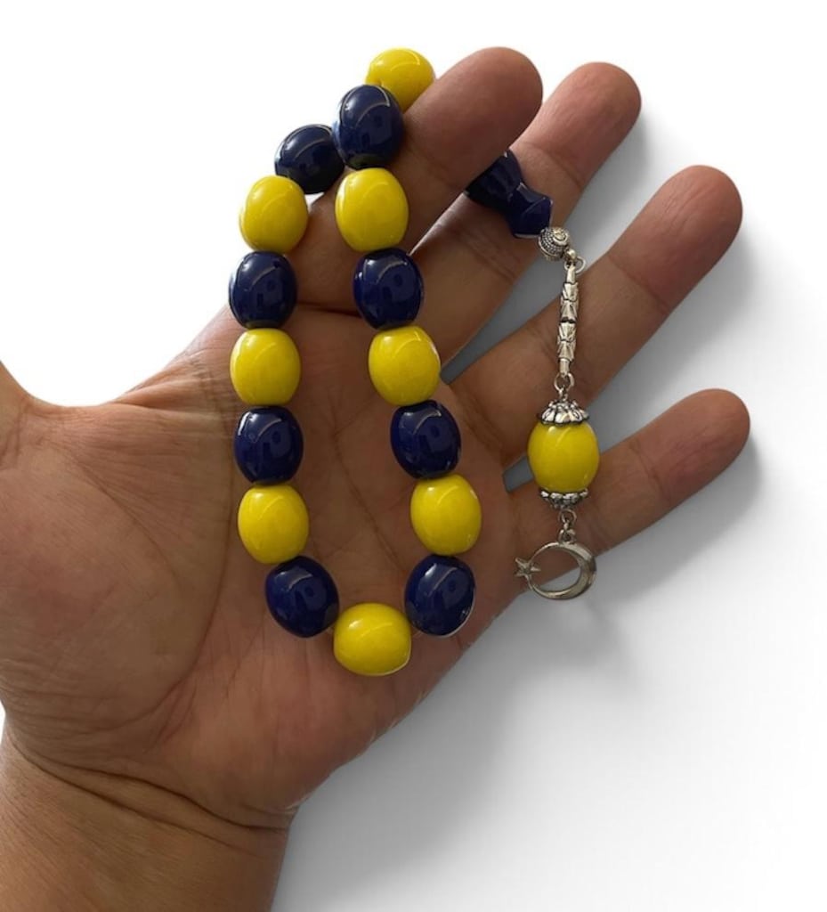 Fenerbahçe Taraftar Maskot Tesbih 17 Habbe Misina İpli 14.5x13.5 mmm - 3