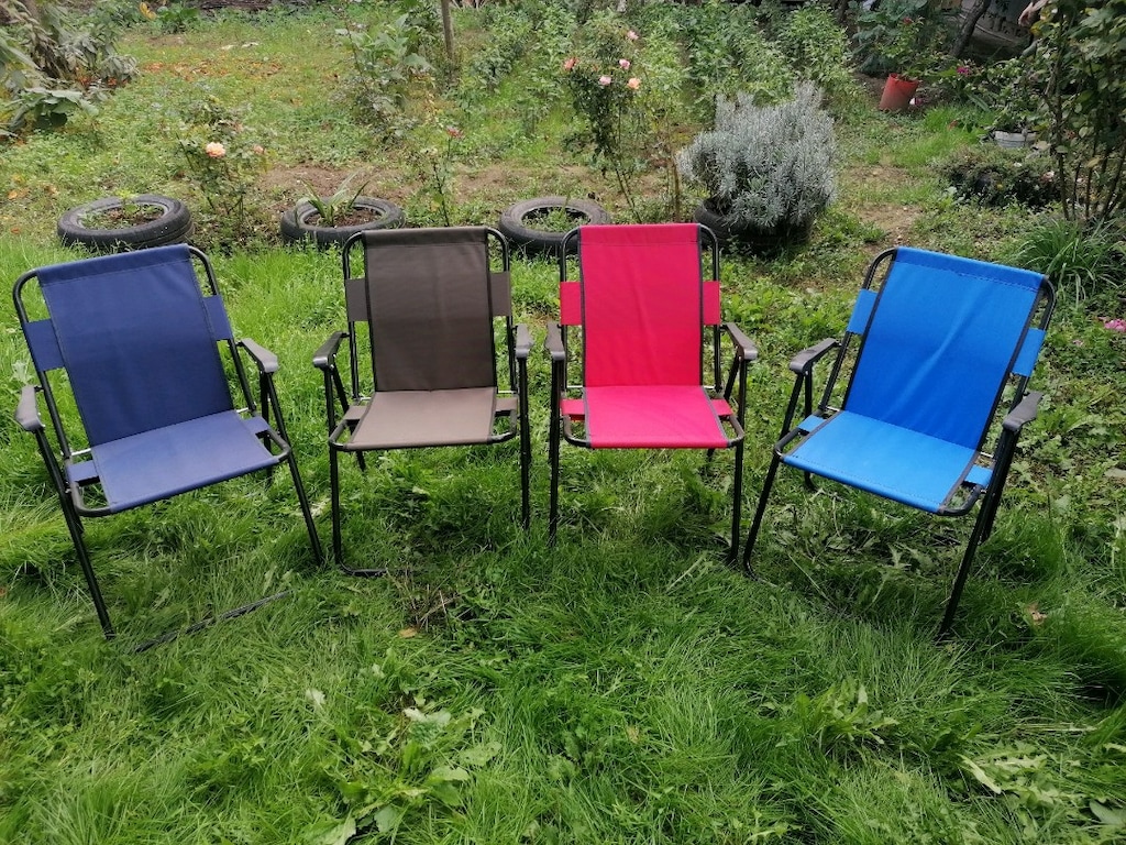 Katlanır kamp sandalyesi farklı renklerde tanesi - 5