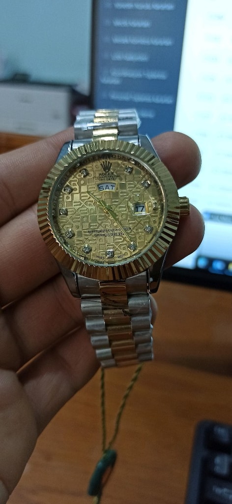 rolex gün ve tarih göstergeli çelik kol saati - 3