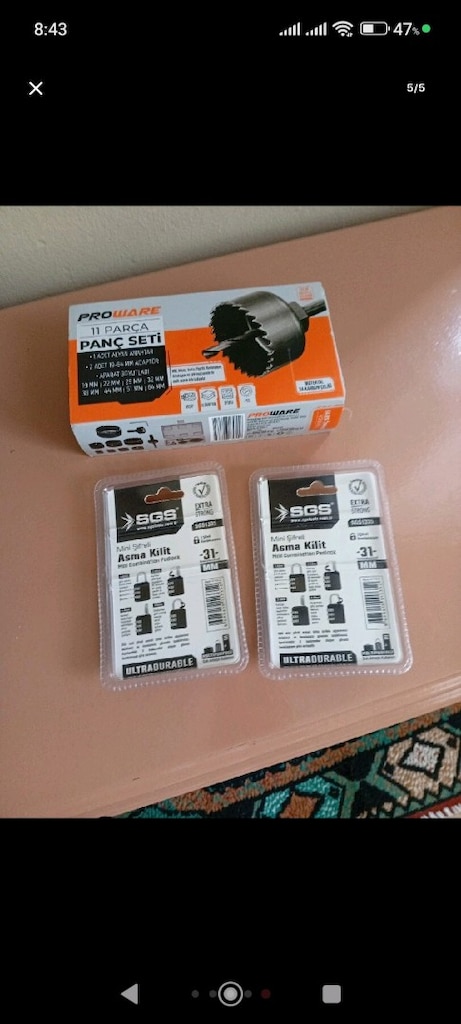 proware 11 parça panç seti+2 adet SGS şifreli kilit - 5
