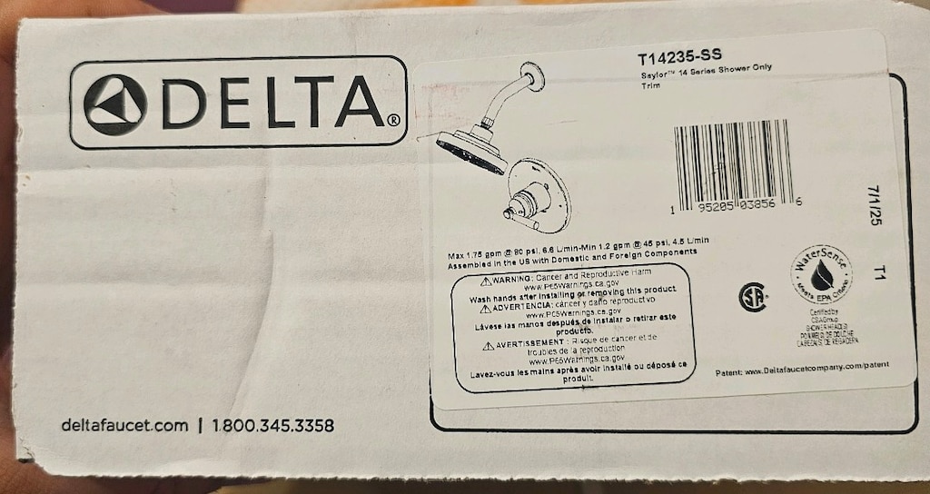 Delta T14235-SS Saylor Duş Bataryası ve Duş Başlığı Seti Paslanmaz - 6