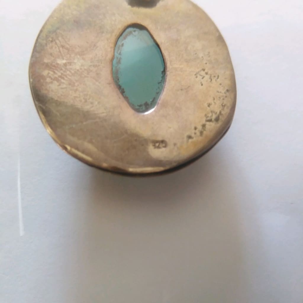 OSMANLI AQUA KUVARZ MADALYON KOLYE UCU 925 AYAR - 3