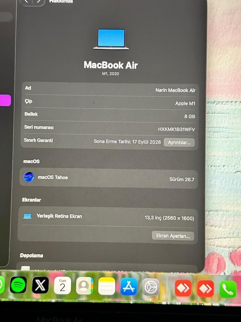 Az Kullanılmış Macbook Air Laptop M1 - 6