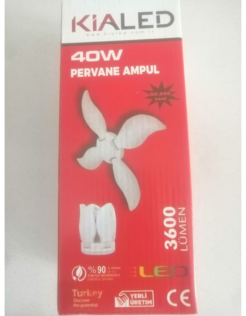 2 ADET KİALED 40W MANGO PERVANE LED AMPUL BEYAZ IŞIK 3600 - 5