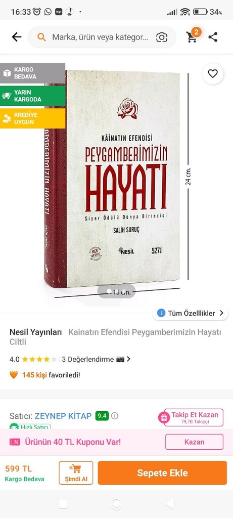 Peygamberimizin hayatı kitap - 2