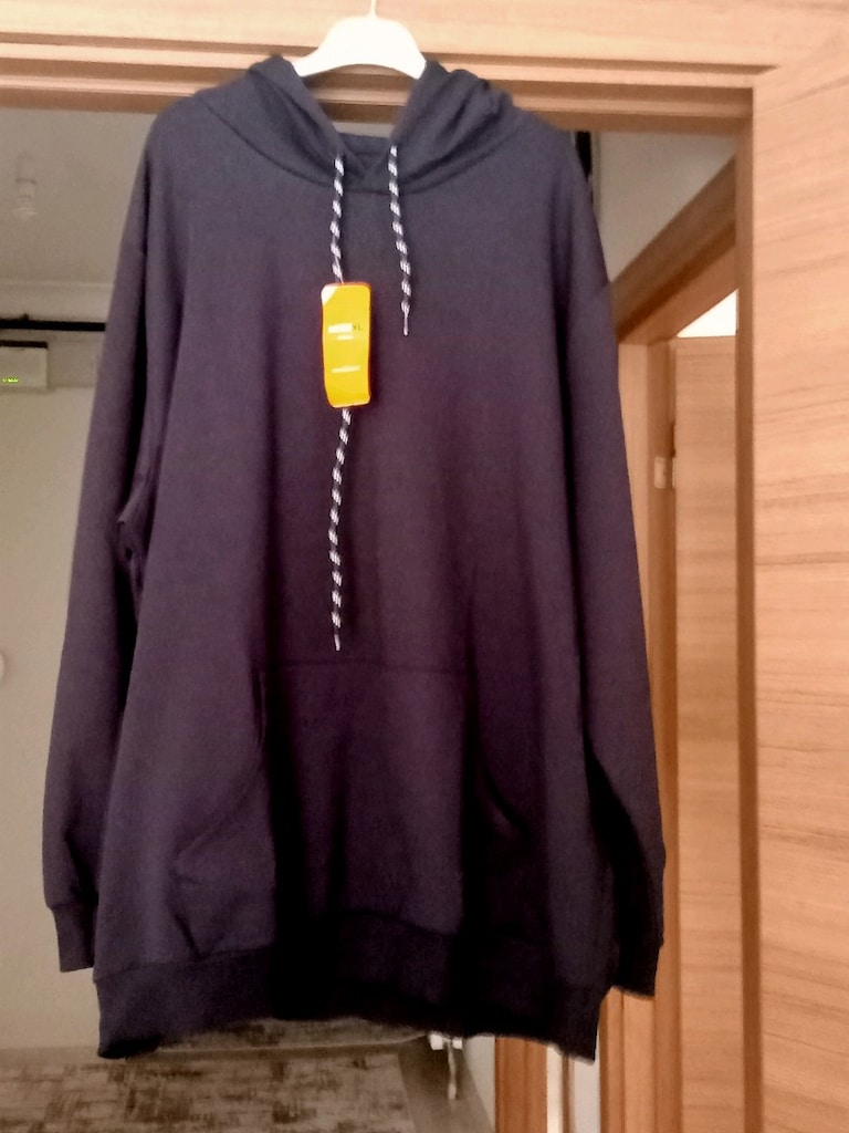 Lacivert Kapüşonlu Sweatshirt 6Xl beden