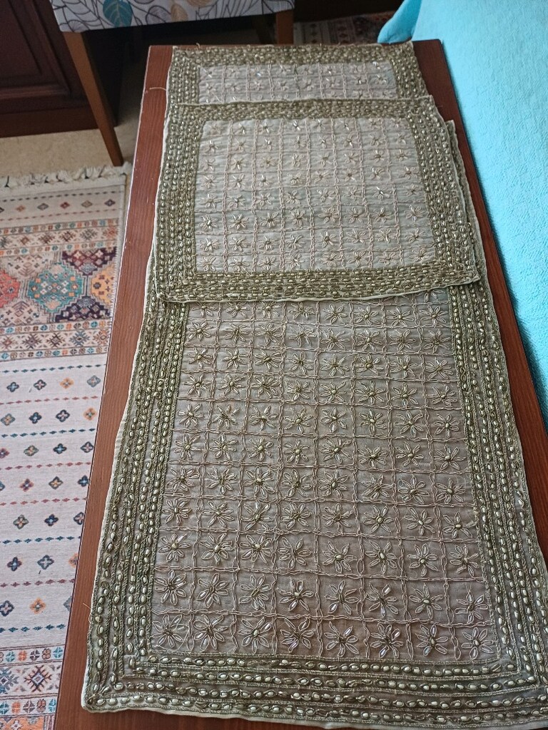 Rahibe işi 3 parça örtü - 4
