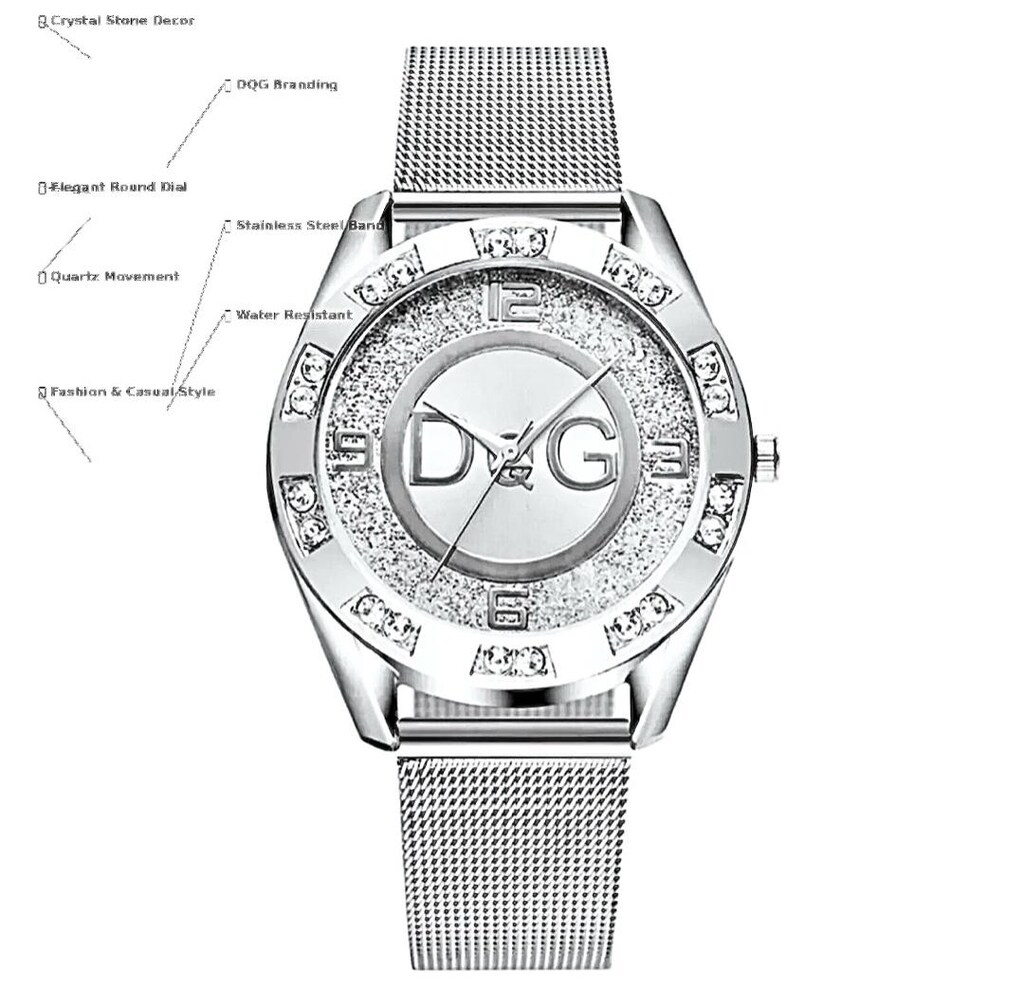 ‼SIFIR/İTHAL/Orijinal DOLCE&GABBANA,İsviçre Mekanizma,Swarovski Taş - 7
