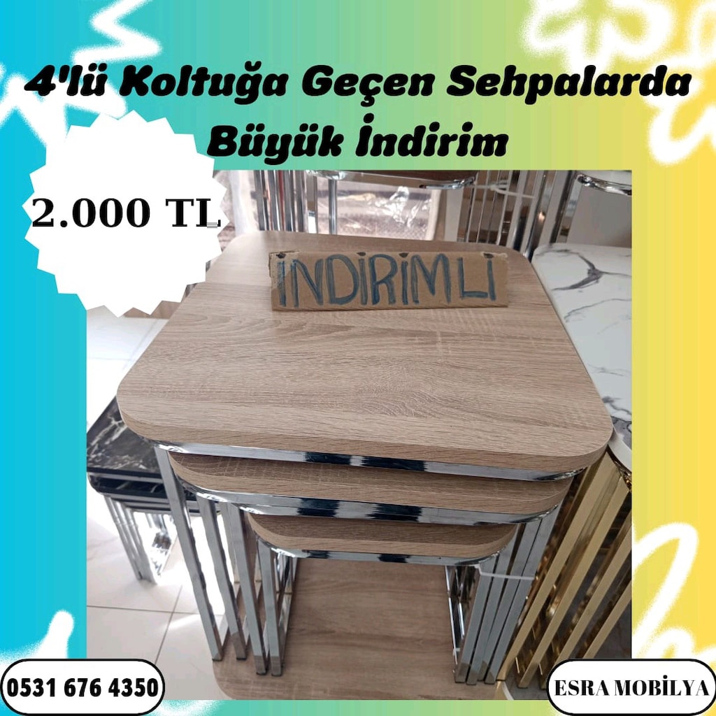 Kampanyalı Nakite Özel Gel Ala Özel Koltuğa Geçe Bilen Sehpa Modellerm - 4