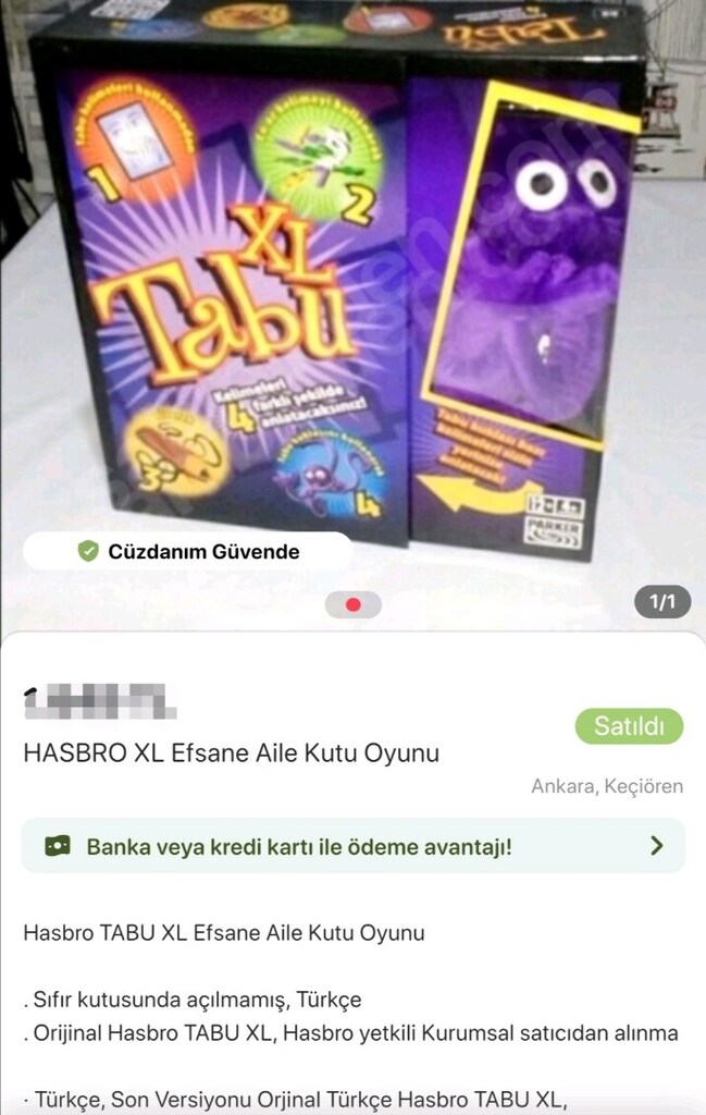 Hasbro TABU XL Efsane Aile Kutu Oyunu Sıfır açılmamış - 2