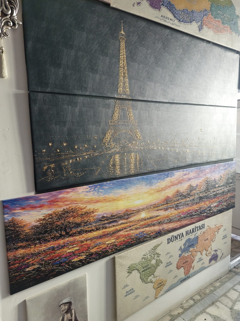 3D 3BOYUTLU KABARTMALI YAĞLI BOYA DOKULU NAKIŞ GÖRÜNÜMLÜ TABLOLAR - 8