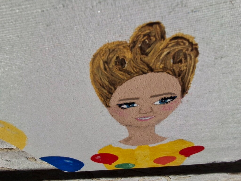 İçi Boş Balonlar Dolu Kalpler Tuval üzerine akrilik boya 30 x 30 cm - 3