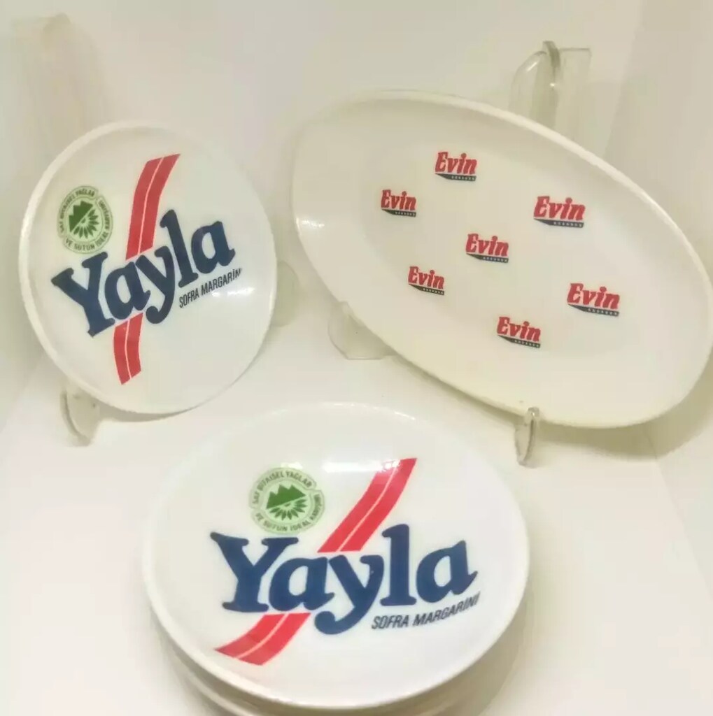 Vintage reklamlı çay tabağı lotu - 2
