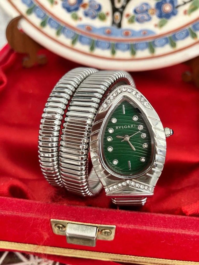 Bvlgari Yeşil Taşlı yılan kordon İnce Saat… - 3