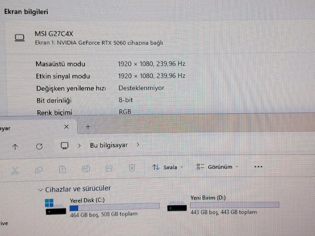 GARANTİLİ İ5 14400F 16GB RAM 1TB SSD RTX 5060 8GB RAM 27 İNÇ 250hz EKR - 8