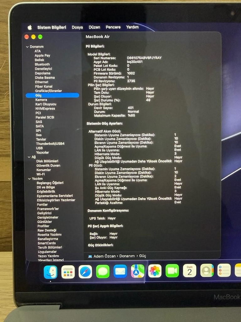 MacBook Air / M1 / 13 inç / 8 GB Ram / 512 GB Ssd - 3