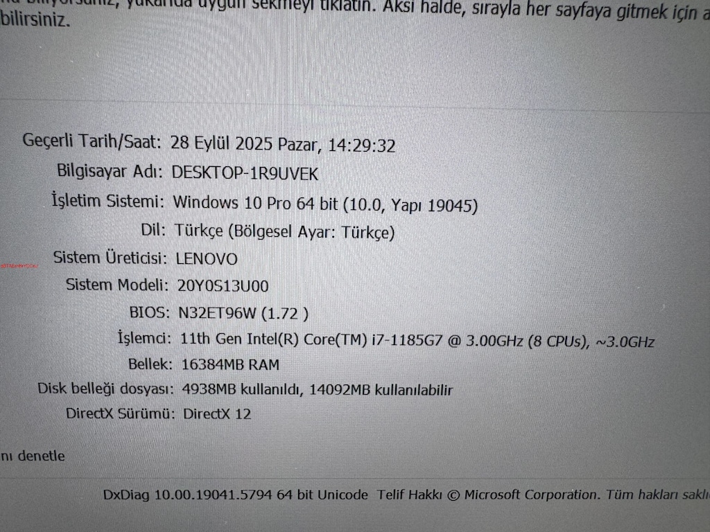 THİNKPAD X1 YOGA İ7 11. NESİL 16 GB RAM 512 NVME DOKUNMATİK - 8