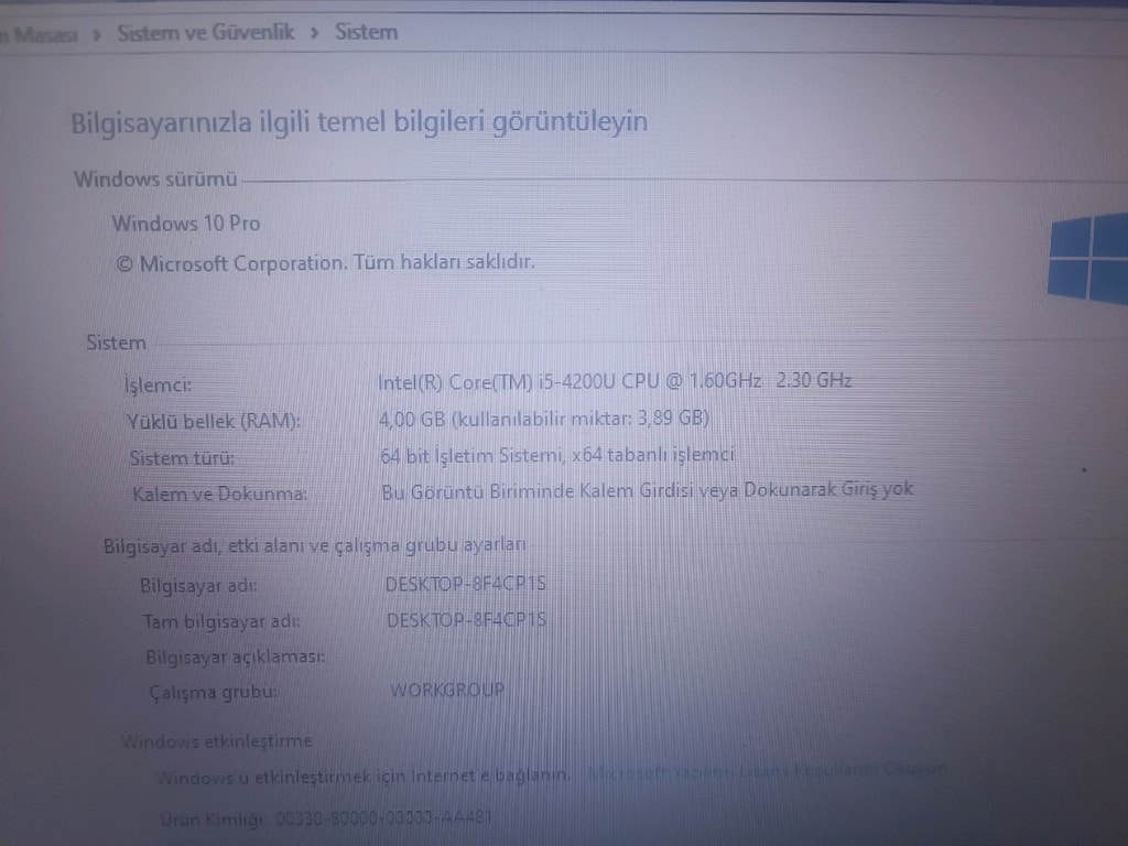 TEMİZ SORUNSUZ İ5-4. NESİL ASUS - 2