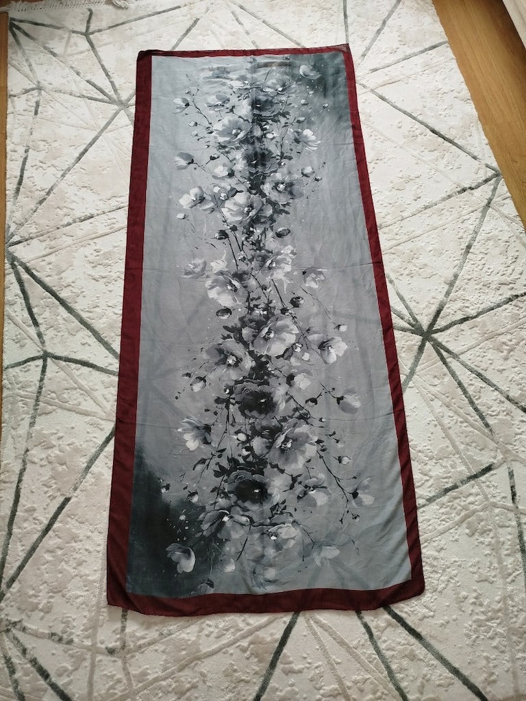 GRİ BORDO SOFT PAMUKLU ŞAL - 4