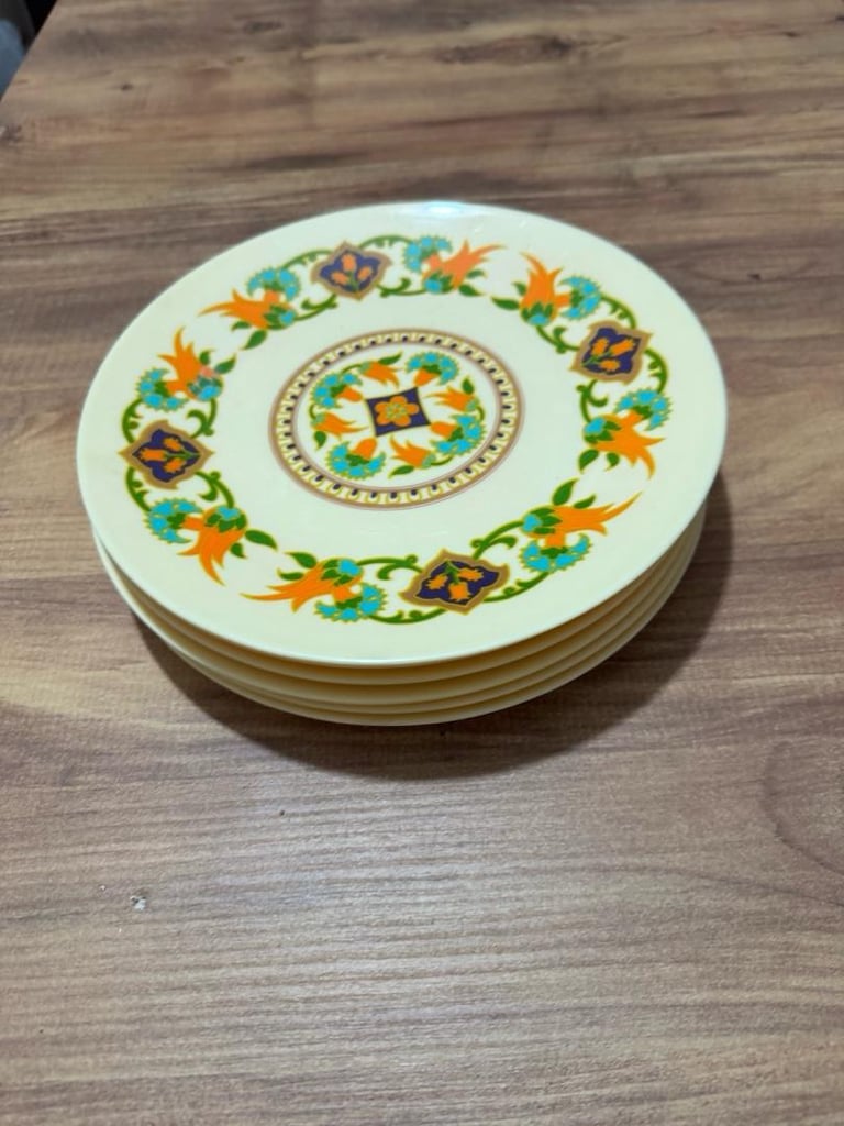 Vintage Noramin Norm Melamine 6’lı Desenli Pasta Tatlı Tabağı - 6