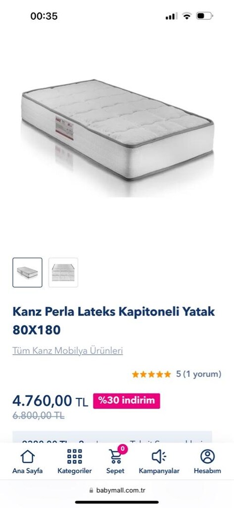 kanz bebek yatagı