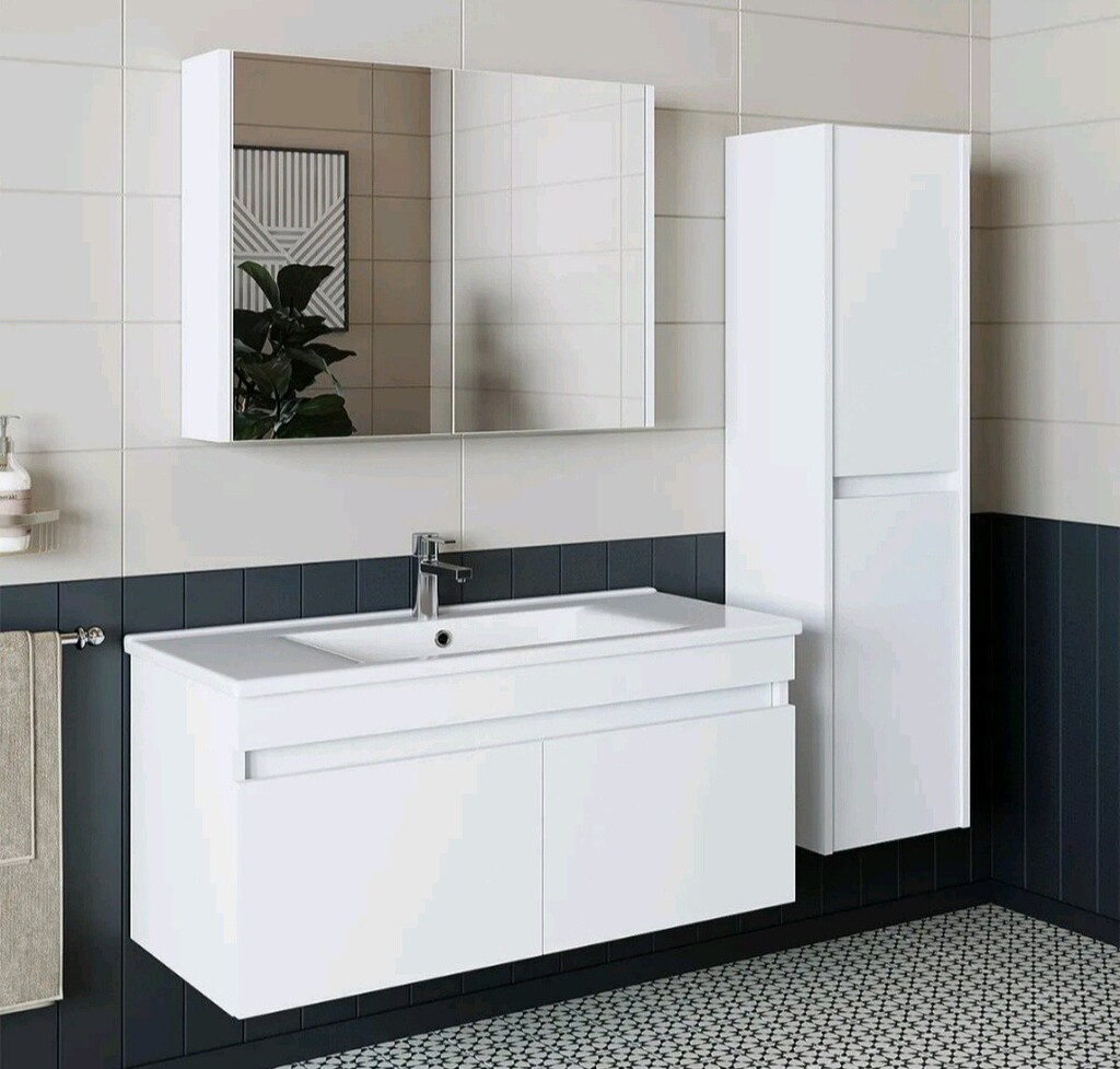 Hilton banyo dolabı 100 cm MDF - 2