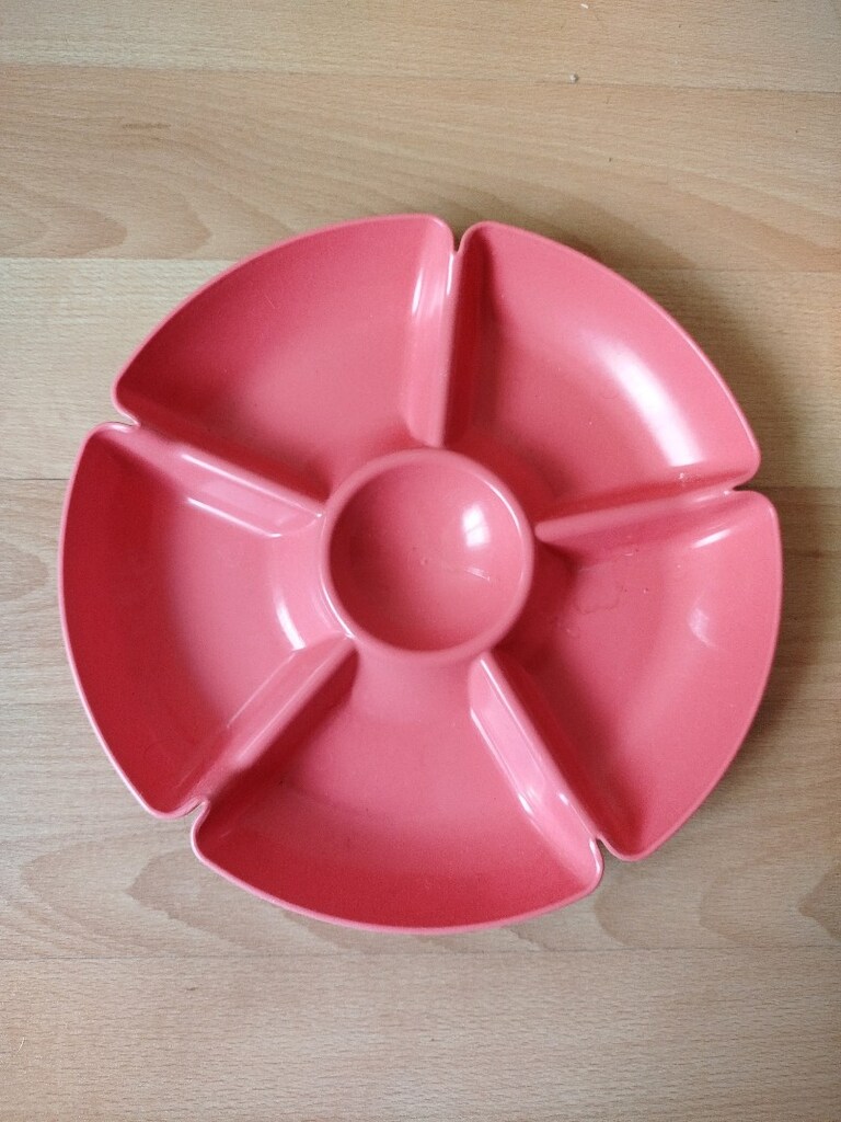 Plastik 6 gözlü kahvaltı, çerez, kuruyemiş, şeker kabı 28 cm - 2