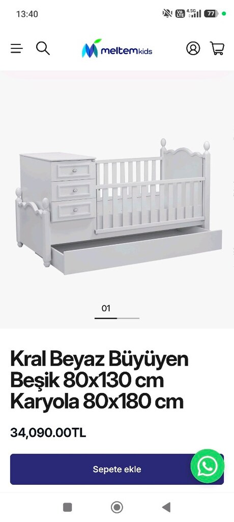 meltem kids kral bebek beşiği ve yatak - 11