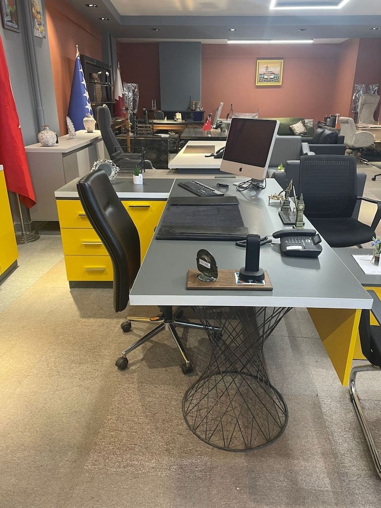 KLAS OFİS ÜSKÜDAR 200x80 SARI ANTRASİT GRİ MAKAM TAKIMI KOLTUKSUZ - 6