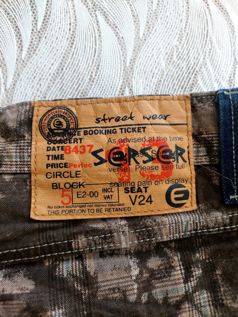 Denim yamalı kamuflaj batik desenli kargo Şort - 12