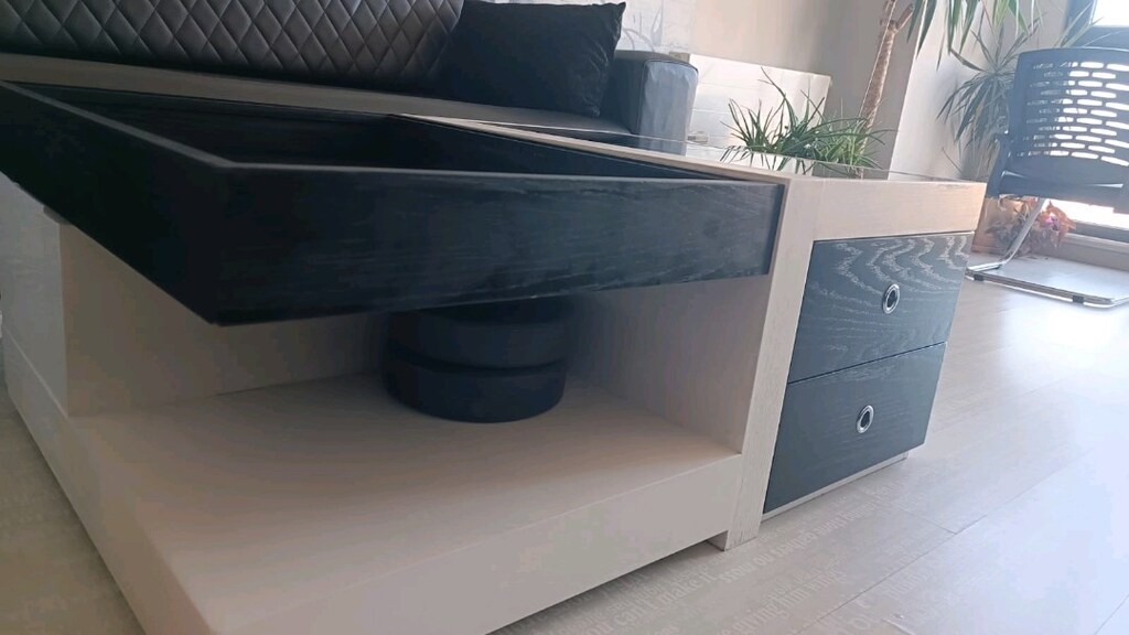 Siyah camlı çekmeceli orta sehpa - 4