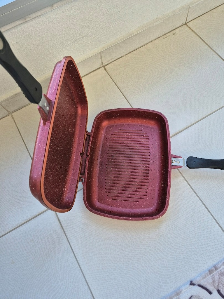 grill döküm tava kokusuz ızgara çok yeni.büyük boy - 3