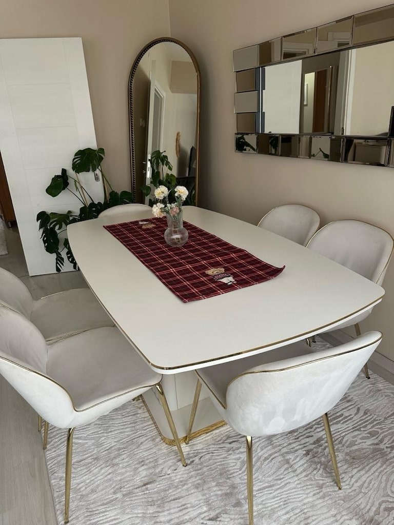 6 kişilik masa sandalye gold beyaz - 4
