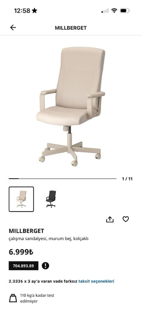 IKEA MILLBERGET SANDALYE