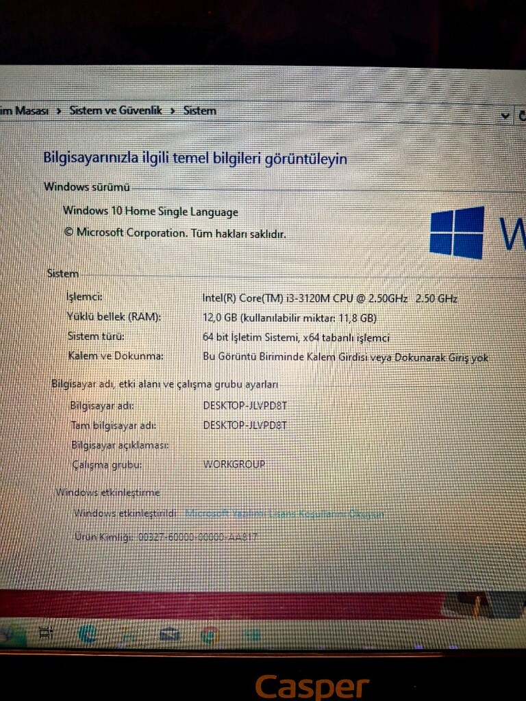 Laptop CASPER i3 İşlemcili 12GB Ramli Ssdli Pili Sağlam - 4