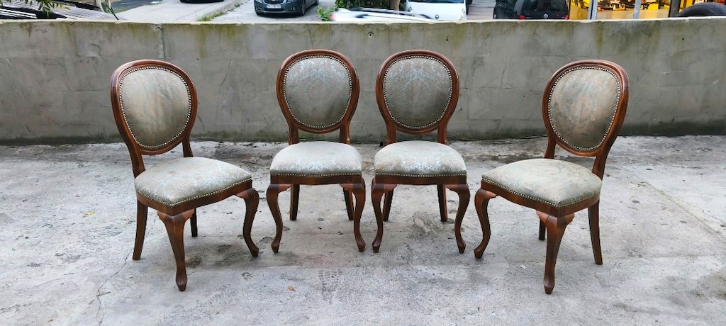 Antika Vintage Aslan Ayaklı Masa Sandalye - 17