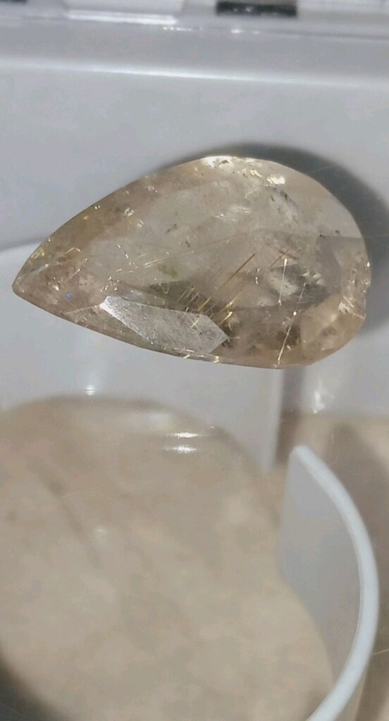 rutilli kuvars damla faset kesim 25.50 karat - 6