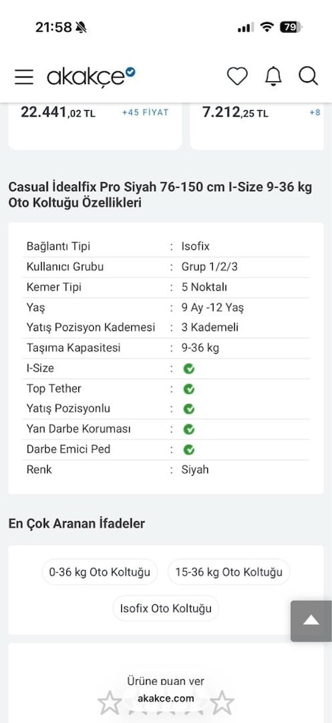 casual 76-150 cm i- size oto koltuğu - 3