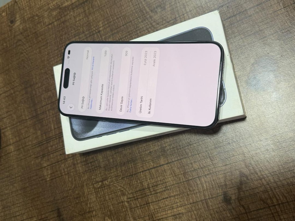 İPHONE 15 PRO MAX 256 GB LACİVERT PİL SAĞLIĞI 89 - 9