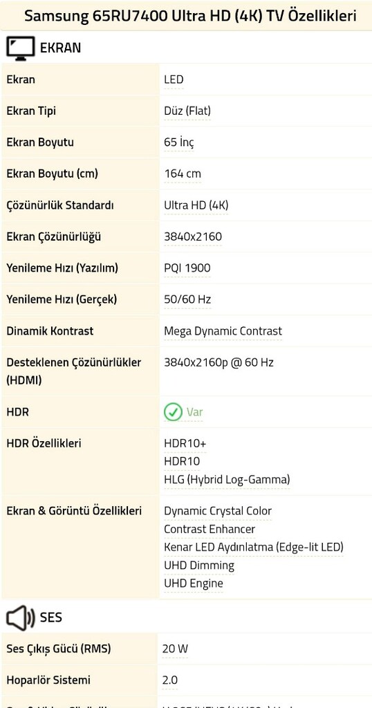 SAMSUNG 65RU7400 165 EKRAN 4K SMART TV - 3