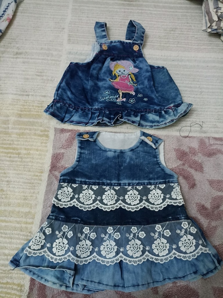 kız bebek kot elbise 6 ay