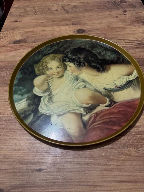 Vintage Worcester Ware İngiliz Metal Dekoratif Tepsi