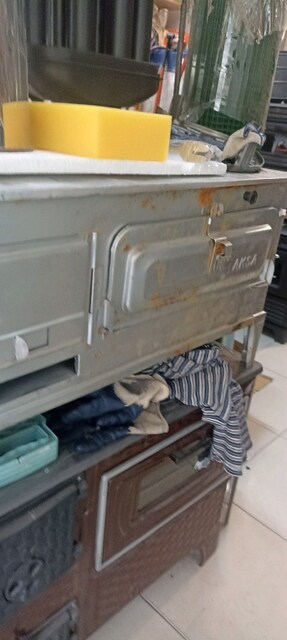 ızgaralı odun sobası 45'e 75 ebatlı galveniz kuzine
