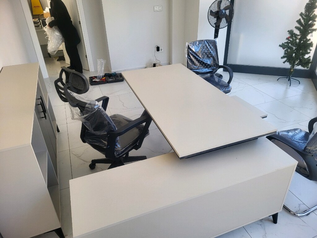 L Etajerli Ofis Makam Masası Takımı - 14