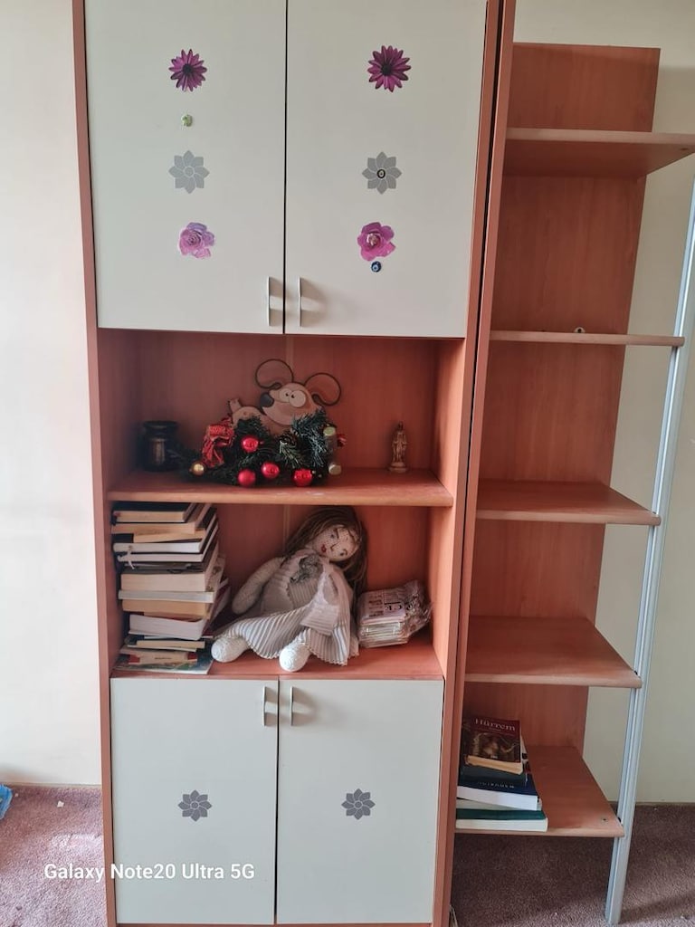 Çift Kapaklı & Açık Raflı Çok Amaçlı Kitaplık / Bölmeli Dolap - 3