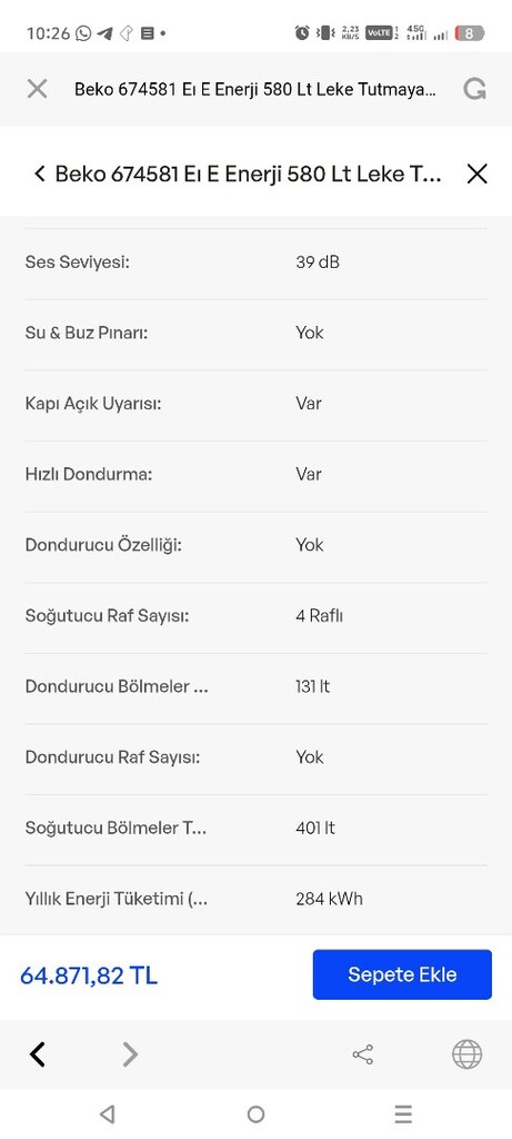 674581 EI No Frost Inox Leke tutmayan Buzdolabı - 12