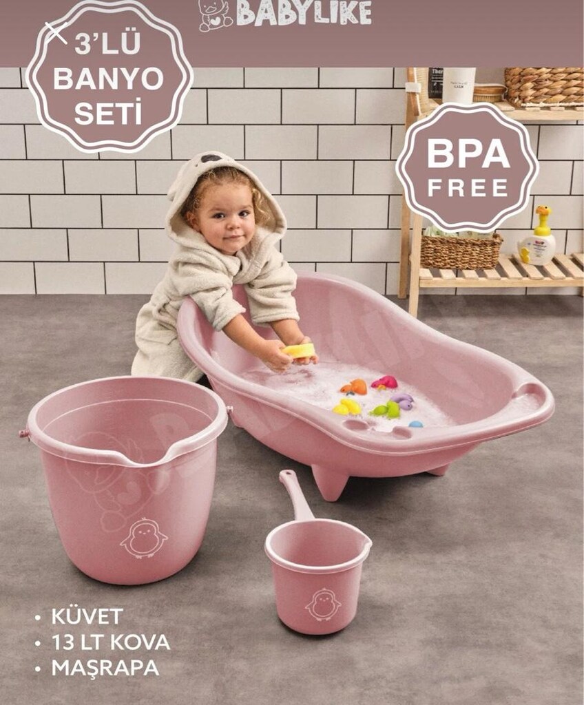 Bebek Yıkama Küvet Maşrapa kova 3lü set - 10