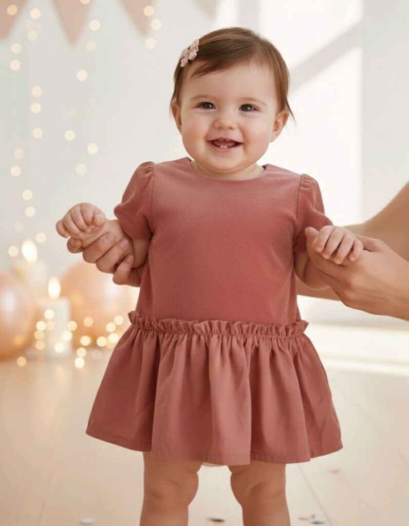 H&M BABY SOMON KADİFE ELBİSE 3 6 AY KIZ BEBEK