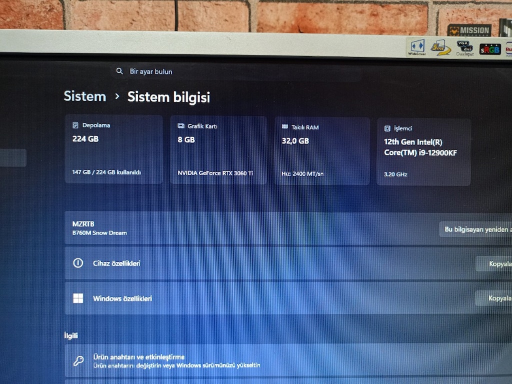 İ9-12900KF | 16 GB RAM | 850W - 7
